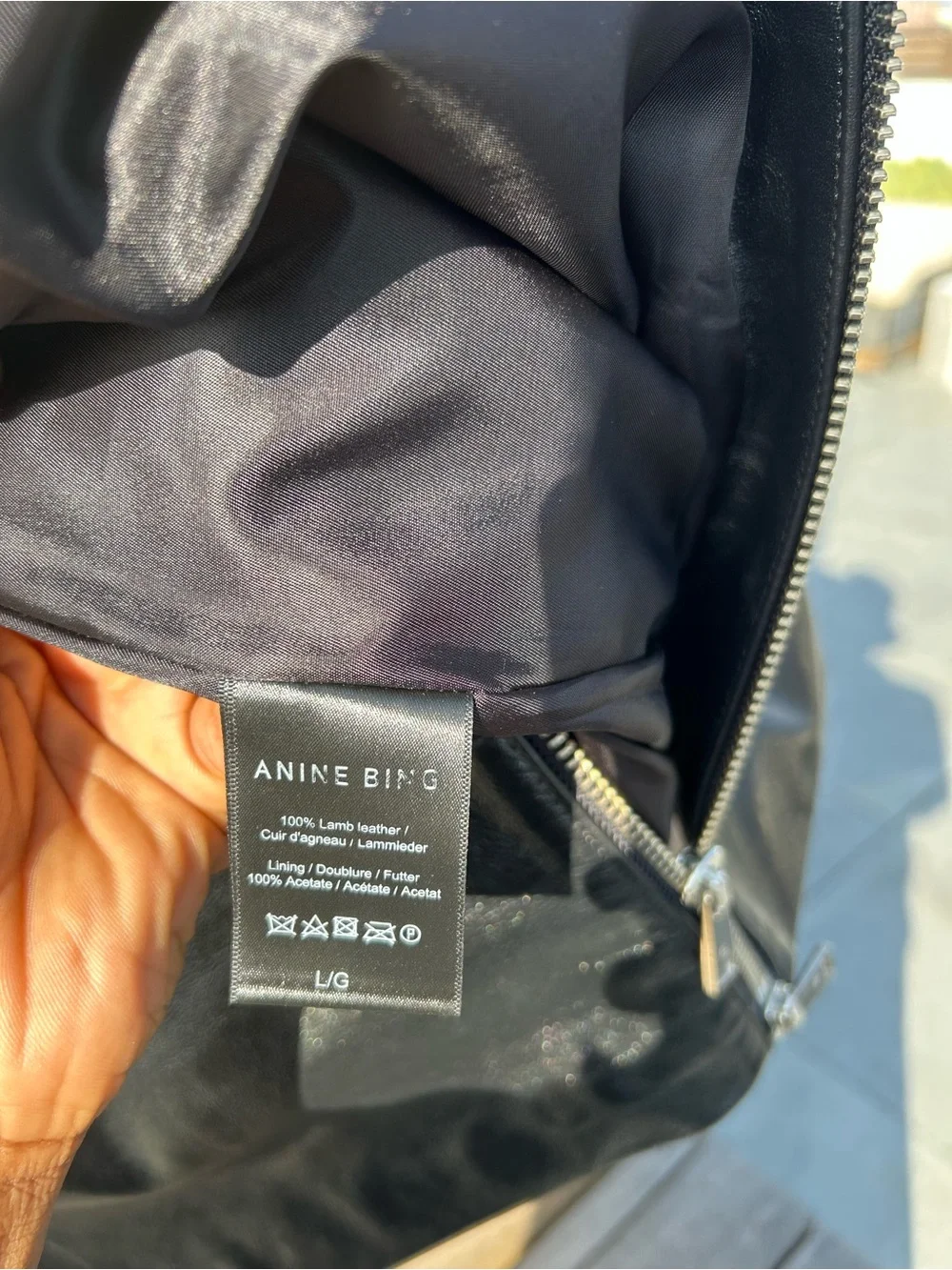 Anine Bing Black Leather Zip-Front Mini Skirt